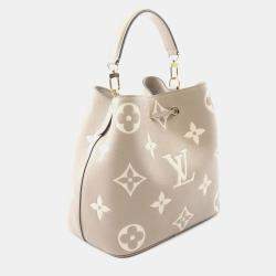 Pre Owned حقيبة لويس فيتون نيونوي إيم إم كتف بلونين جلد إمبريانت مونوغرامي بيج