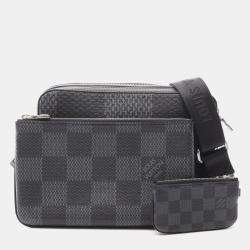 Pre Owned Louis Vuitton Trio Messenger Shoulder Bag In Coated Canvas And Leather Black