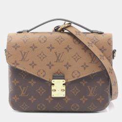 Pre Owned Louis Vuitton Metis Mm Pochette Handbag Coated Canvas And Leather Monogram Reverse Brown Black