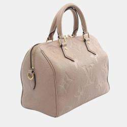 Pre Owned Louis Vuitton Speedy Bandouliere 25 Handbag Leather Monogram Empreinte Giant Beige