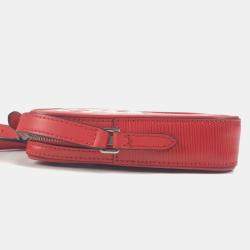 Pre Owned حقيبة كتف لوي فويتون إبي سوبريم تعاون دانوب بي بي ام بوشت جلد أحمر