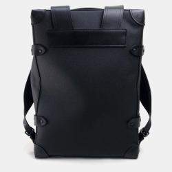 Pre Owned حقيبة ظهر لوي فيتون تايغا رينبو سوفت ترانك جلد أسود PM