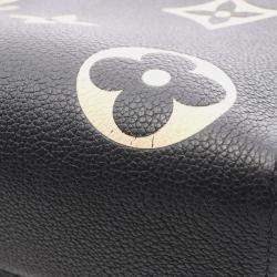 Pre Owned Louis Vuitton On The Go Mm Two-Tone Tote Bag In Monogram Empreinte Grained Leather Black And Beige