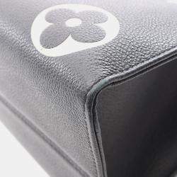 Pre Owned Louis Vuitton On The Go Mm Two-Tone Tote Bag In Monogram Empreinte Grained Leather Black And Beige