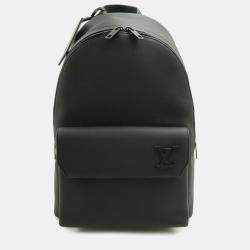 Pre Owned Louis Vuitton Lv Aerogram Takeoff Backpack/Daypack In Grained Leather Noir And Black