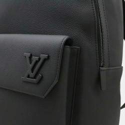 Pre Owned Louis Vuitton Lv Aerogram Takeoff Backpack/Daypack In Grained Leather Noir And Black