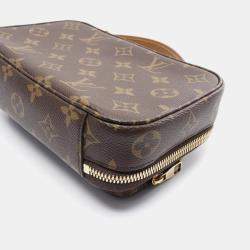 Pre Owned Louis Vuitton Utility Crossbody Handbag In Coated Canvas And Leather With Monogram Design Brown