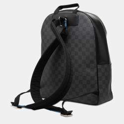 Pre Owned حقيبة ظهر لويس فيتون جوش دامير جرافيت محدودة الإصدار بشعار قوس قزح سوداء