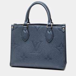 Pre Owned Louis Vuitton Blue Metallic Monogram Giant Empreinte Onthego PM