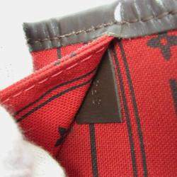 مملوكة مسبقًا حقيبة لوي فيتون داميير نيفرفول مبطنة بنية إبن مع حزام طويل بنية اللون وتفاصيل باللون البني