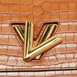 Pre Owned Louis Vuitton Twist PM Brown Crocodile Bag