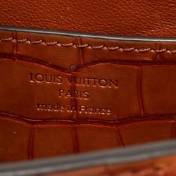 Pre Owned Louis Vuitton Twist PM Brown Crocodile Bag