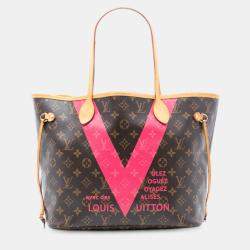 Pre Owned Louis Vuitton Brown Monogram V Neverfull MM
