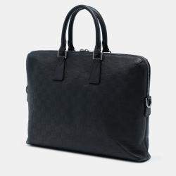 مملوكة مسبقًا Louis Vuitton Black Damier Infini Porte Documents Jour