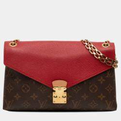 Pre Owned Louis Vuitton Brown Red Monogram Pallas Chain