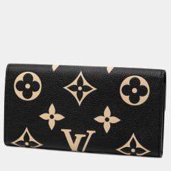 Pre Owned Louis Vuitton Black Brown Bicolor Monogram Empreinte Giant Emilie Wallet