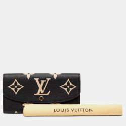 Pre Owned Louis Vuitton Black Brown Bicolor Monogram Empreinte Giant Emilie Wallet