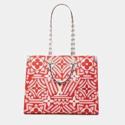 Pre Owned Louis Vuitton Red White Monogram Giant Crafty Onthego GM