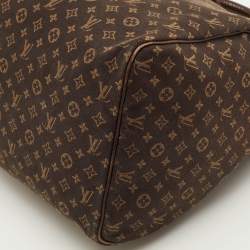 Pre Owned Louis Vuitton Fusain Monogram Mini Lin Canvas Speedy 30 Bag