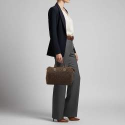 Pre Owned Louis Vuitton Fusain Monogram Mini Lin Canvas Speedy 30 Bag