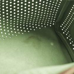 Pre Owned Louis Vuitton Speedy 30 Limited Edition Green Monogram Perforated Canvas Satchel