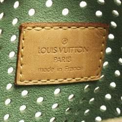 Pre Owned Louis Vuitton Speedy 30 Limited Edition Green Monogram Perforated Canvas Satchel