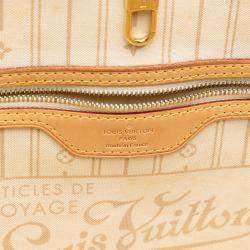 Pre Owned حقيبة لوي فيتون نيفرفول دامير أزور أبيض جي إم