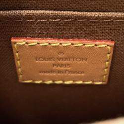 Pre Owned Louis Vuitton Petit Sac Plat Brown Monogram