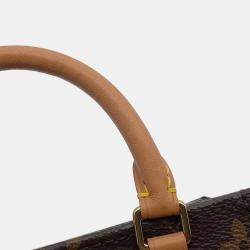 Pre Owned Louis Vuitton Petit Sac Plat Brown Monogram