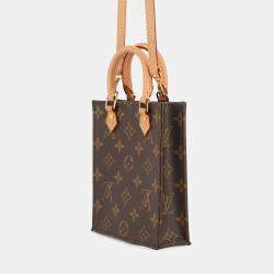 Pre Owned Louis Vuitton Petit Sac Plat Brown Monogram