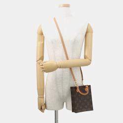 Pre Owned Louis Vuitton Petit Sac Plat Brown Monogram