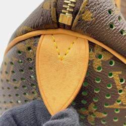 Pre Owned Louis Vuitton Speedy Green Monogram Perfo Size 30