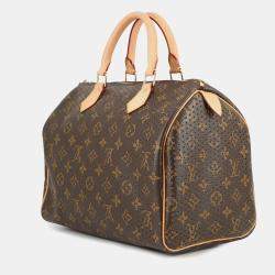 Pre Owned Louis Vuitton Speedy Green Monogram Perfo Size 30