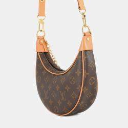 Pre Owned Louis Vuitton Loop Beige, Brown Monogram Crossbody Bag