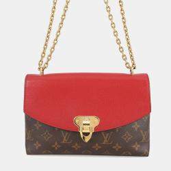 Pre Owned Louis Vuitton Saint-Placide Brown/Cerise Monogram Grain Leather