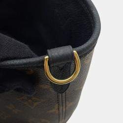 Pre Owned حقيبة لويس فويتون نيفرفول داخلي خارجي جلد حبيبي مونوغرام أسود/بني حجم بي بي