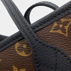 Pre Owned حقيبة لويس فويتون نيفرفول داخلي خارجي جلد حبيبي مونوغرام أسود/بني حجم بي بي