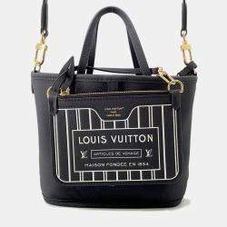 Pre Owned حقيبة لويس فويتون نيفرفول داخلي خارجي جلد حبيبي مونوغرام أسود/بني حجم بي بي