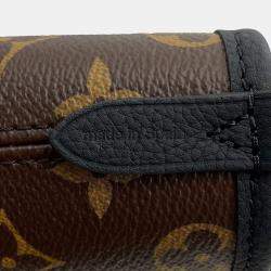 Pre Owned حقيبة لويس فويتون نيفرفول داخلي خارجي جلد حبيبي مونوغرام أسود/بني حجم بي بي