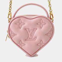 Pre Owned Louis Vuitton Pop My Heart Pouch Pink Monogram Leather