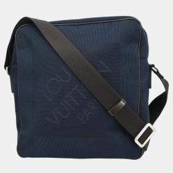 Pre Owned Louis Vuitton Navy Damier Geant Pilot Shoulder Bag