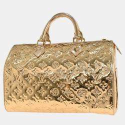 Pre Owned حقيبة لوي فيتون سبيدي 30 مونوغرام ميرور ذهبية