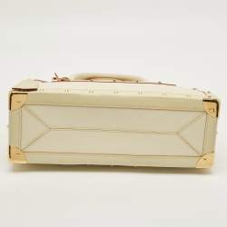 Pre Owned Louis Vuitton Le Fabuleux White Suhail Leather Bag