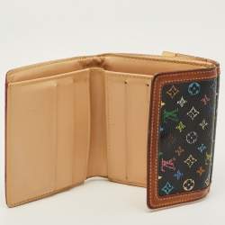 Pre Owned Louis Vuitton Porte-Monnaie Billets Black Multicolor Monogram Canvas Wallet