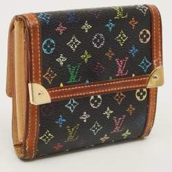 Pre Owned Louis Vuitton Porte-Monnaie Billets Black Multicolor Monogram Canvas Wallet