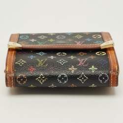 Pre Owned Louis Vuitton Porte-Monnaie Billets Black Multicolor Monogram Canvas Wallet