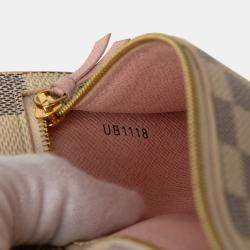 Pre Owned حقيبة لويس فيتون بوكيت دامير أزور أبيض أمتعة صيفية عطلة نهاية الأسبوع