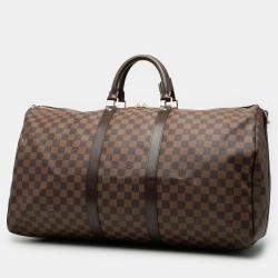 Pre Owned Louis Vuitton Brown Damier Ebene Keepall Bandouliere 55