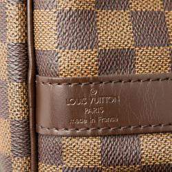 Pre Owned Louis Vuitton Brown Damier Ebene Keepall Bandouliere 55