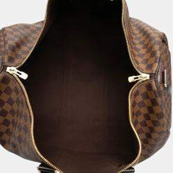 Pre Owned Louis Vuitton Brown Damier Ebene Keepall Bandouliere 55